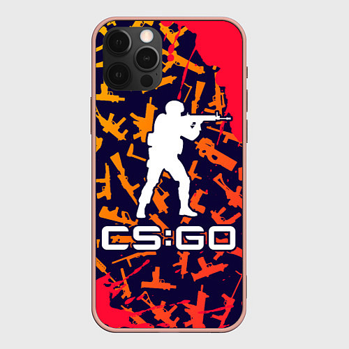 Чехол iPhone 12 Pro Max CS GO КС ГО / 3D-Светло-розовый – фото 1