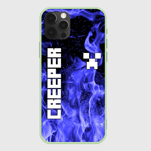 Чехол iPhone 12 Pro Max MINECRAFT CREEPER / 3D-Салатовый – фото 1