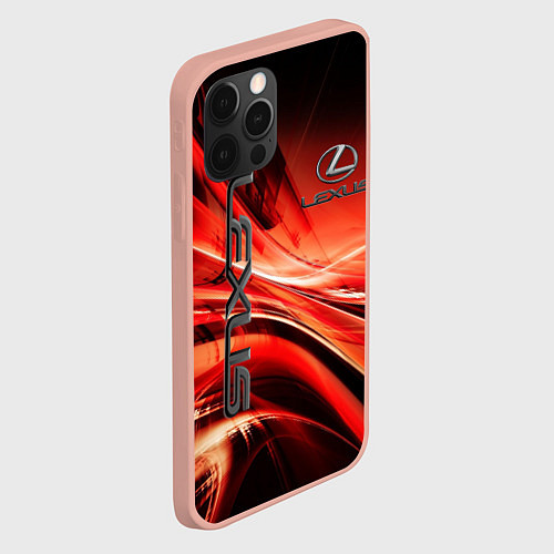 Чехол iPhone 12 Pro Max LEXUS / 3D-Светло-розовый – фото 2