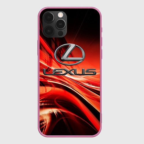 Чехол iPhone 12 Pro Max LEXUS / 3D-Малиновый – фото 1