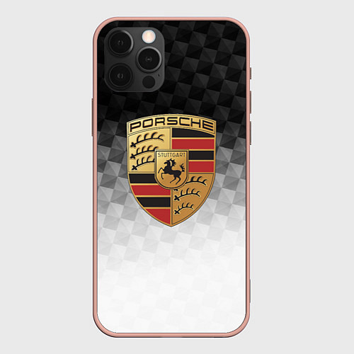 Чехол iPhone 12 Pro Max PORSCHE / 3D-Светло-розовый – фото 1