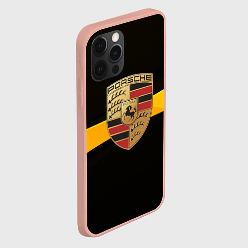 Чехол iPhone 12 Pro Max PORSCHE / 3D-Светло-розовый – фото 2