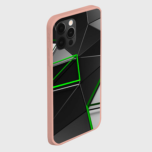 Чехол iPhone 12 Pro Max 3D полигон / 3D-Светло-розовый – фото 2