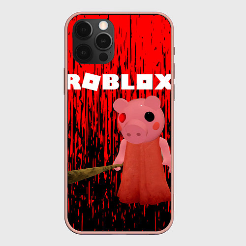 Чехол iPhone 12 Pro Max Roblox Piggy / 3D-Светло-розовый – фото 1