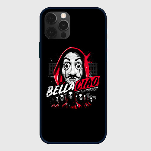 Чехол iPhone 12 Pro Max БУМАЖНЫЙ ДОМ / 3D-Черный – фото 1