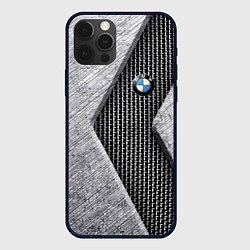 Чехол iPhone 12 Pro Max BMW - emblem - metal - texture