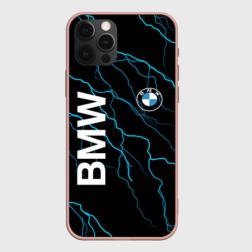 Чехол iPhone 12 Pro Max BMW / 3D-Светло-розовый – фото 1