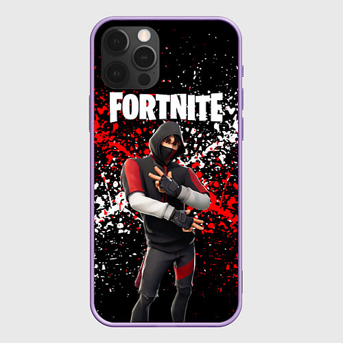 Чехол iPhone 12 Pro Max Fortnite Ikonik / 3D-Сиреневый – фото 1