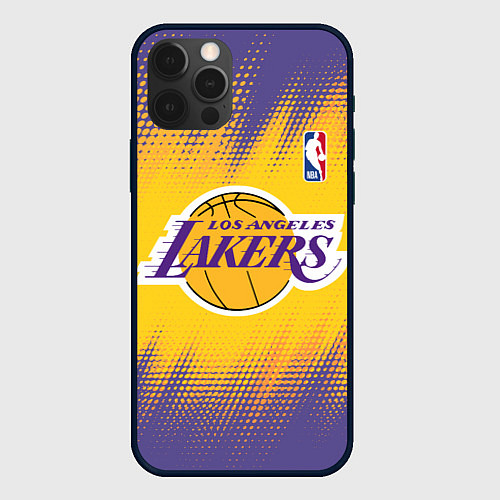 Чехол iPhone 12 Pro Max Los Angeles Lakers / 3D-Черный – фото 1