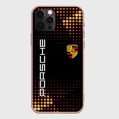 Чехол iPhone 12 Pro Max PORSCHE / 3D-Светло-розовый – фото 1