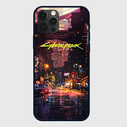 Чехол iPhone 12 Pro Max CYBERPUNK 2077:КИБЕРПАНК S / 3D-Черный – фото 1