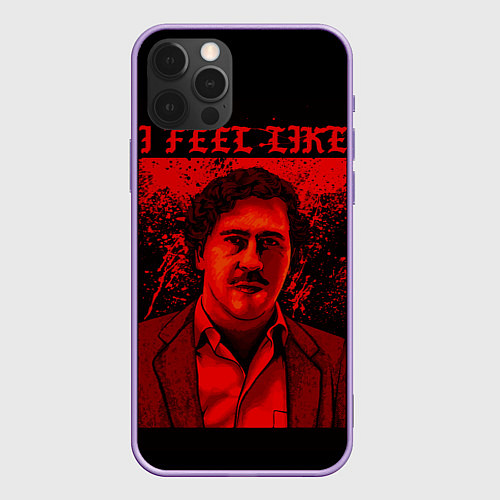 Чехол iPhone 12 Pro Max I feel Like Escobar / 3D-Сиреневый – фото 1