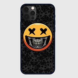 Чехол iPhone 12 Pro Max Смайлик на черепе Emoji