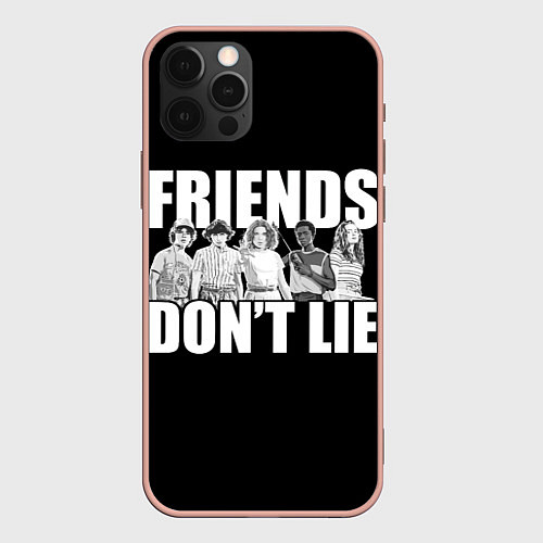 Чехол iPhone 12 Pro Max Friends Dont Lie / 3D-Светло-розовый – фото 1