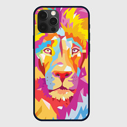 Чехол для iPhone 12 Pro Max Акварельный лев, цвет: 3D-черный