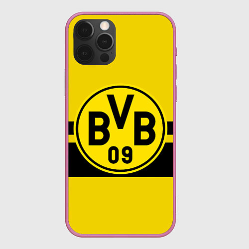 Чехол iPhone 12 Pro Max BORUSSIA DORTMUND / 3D-Малиновый – фото 1