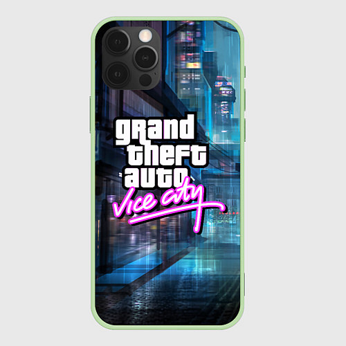 Чехол iPhone 12 Pro Max GTA / 3D-Салатовый – фото 1