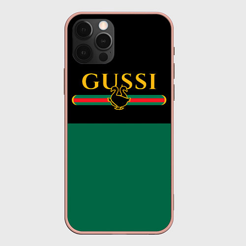 Чехол iPhone 12 Pro Max GUSSI ГУСИ / 3D-Светло-розовый – фото 1