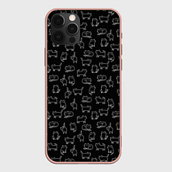 Чехол для iPhone 12 Pro Max Cats, цвет: 3D-светло-розовый