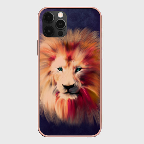 Чехол iPhone 12 Pro Max Звездный Лев / 3D-Светло-розовый – фото 1