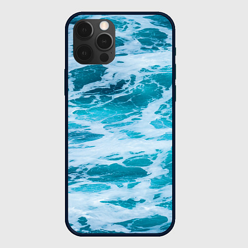 Чехол iPhone 12 Pro Max Вода волны пена море / 3D-Черный – фото 1