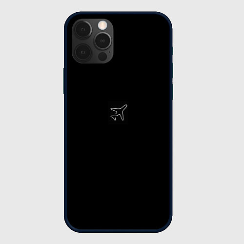Чехол iPhone 12 Pro Max Минимализм самолет / 3D-Черный – фото 1