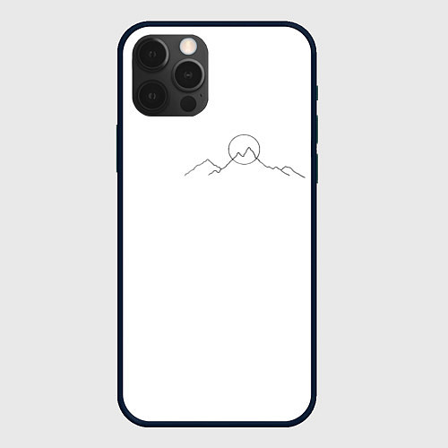 Чехол iPhone 12 Pro Max Минимализм силуэт горы / 3D-Черный – фото 1