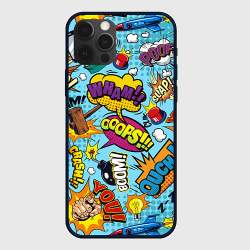 Чехол iPhone 12 Pro Max Pop art comics / 3D-Черный – фото 1