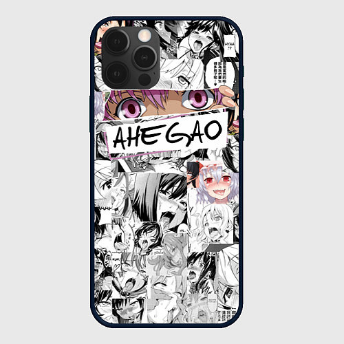 Чехол iPhone 12 Pro Max Ахегао Ahegao / 3D-Черный – фото 1