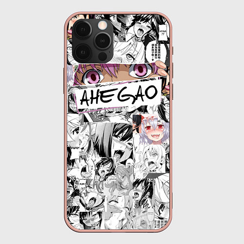 Чехол iPhone 12 Pro Max Ахегао Ahegao / 3D-Светло-розовый – фото 1