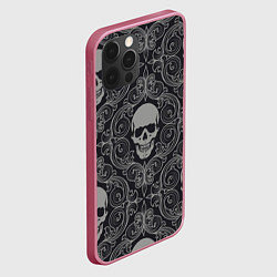 Чехол для iPhone 12 Pro Max Skulls, цвет: 3D-малиновый — фото 2