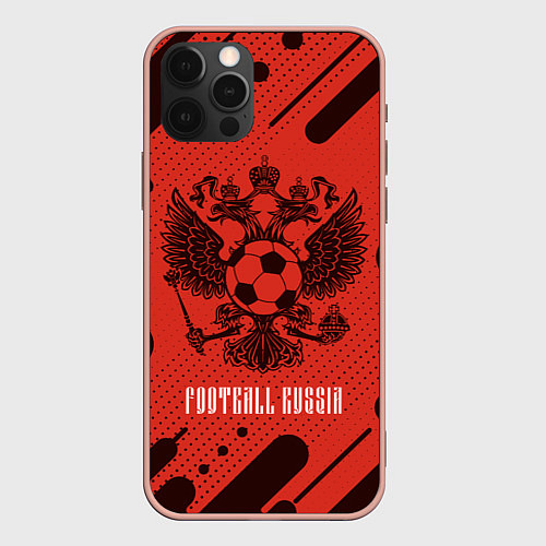 Чехол iPhone 12 Pro Max FOOTBALL RUSSIA Футбол / 3D-Светло-розовый – фото 1