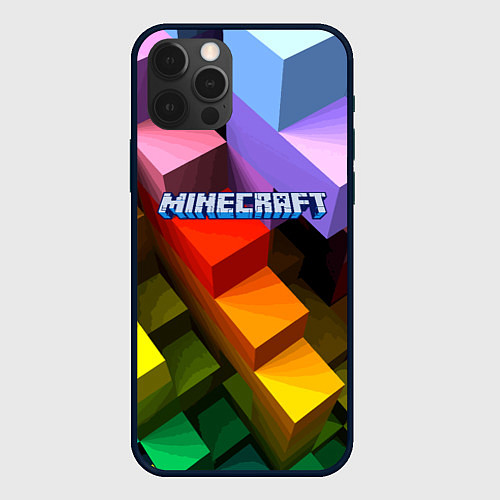 Чехол iPhone 12 Pro Max Minecraft - pattern / 3D-Черный – фото 1