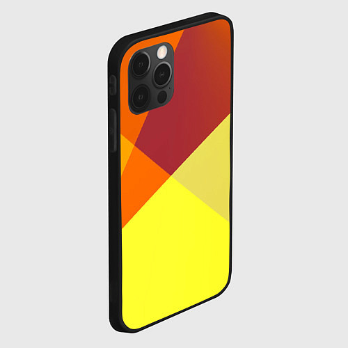 Чехол iPhone 12 Pro Max Оранжевые углы / 3D-Черный – фото 2