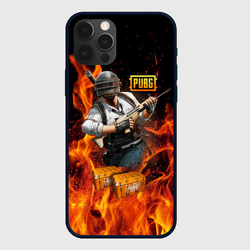 Чехол iPhone 12 Pro Max PUBG / 3D-Черный – фото 1