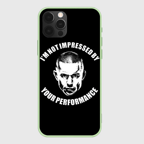 Чехол iPhone 12 Pro Max Жорж Сен-Пьер / 3D-Салатовый – фото 1