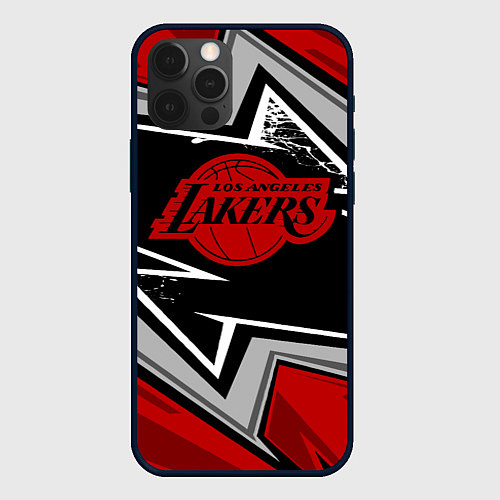 Чехол iPhone 12 Pro Max LA LAKERS RED / 3D-Черный – фото 1