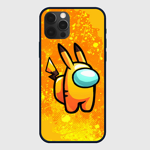 Чехол iPhone 12 Pro Max AMONG US - Pikachu / 3D-Черный – фото 1