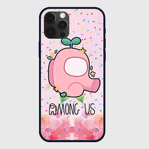 Чехол iPhone 12 Pro Max Among Us girl / 3D-Черный – фото 1