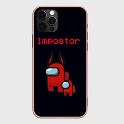 Чехол для iPhone 12 Pro Max Among us Impostor, цвет: 3D-светло-розовый