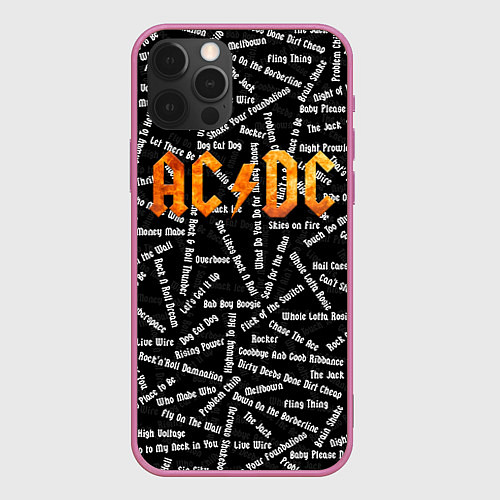 Чехол iPhone 12 Pro Max ACDC SONGS Z / 3D-Малиновый – фото 1