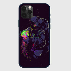 Чехол для iPhone 12 Pro Max Медуза и космонавт, цвет: 3D-черный