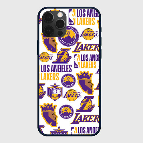 Чехол iPhone 12 Pro Max LAKERS LOGO / 3D-Черный – фото 1