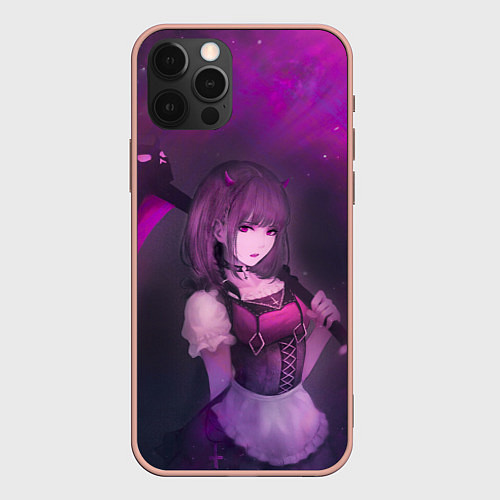Чехол iPhone 12 Pro Max Anime girl demon / 3D-Светло-розовый – фото 1