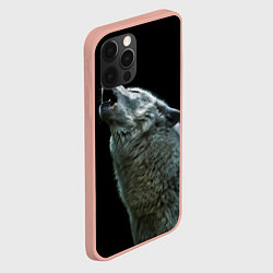 Чехол для iPhone 12 Pro Max Воющий волк, цвет: 3D-светло-розовый — фото 2