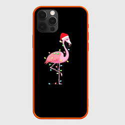 Чехол iPhone 12 Pro Max Новогодний Фламинго