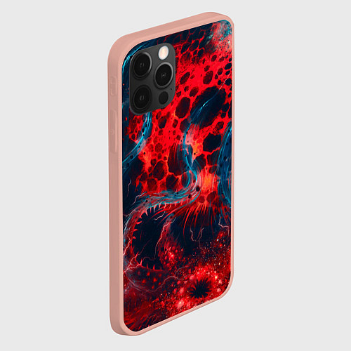 Чехол iPhone 12 Pro Max Гигантский космический монстр / 3D-Светло-розовый – фото 2