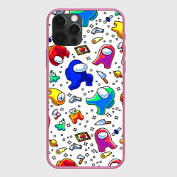 Чехол для iPhone 12 Pro Max AMONG US, цвет: 3D-малиновый