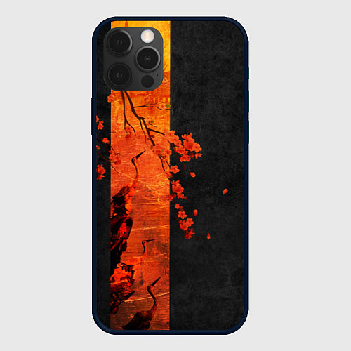 Чехол iPhone 12 Pro Max ЦАПЛЯ / 3D-Черный – фото 1