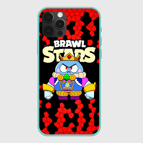 Чехол iPhone 12 Pro Max Brawl StarsKing Lou / 3D-Мятный – фото 1